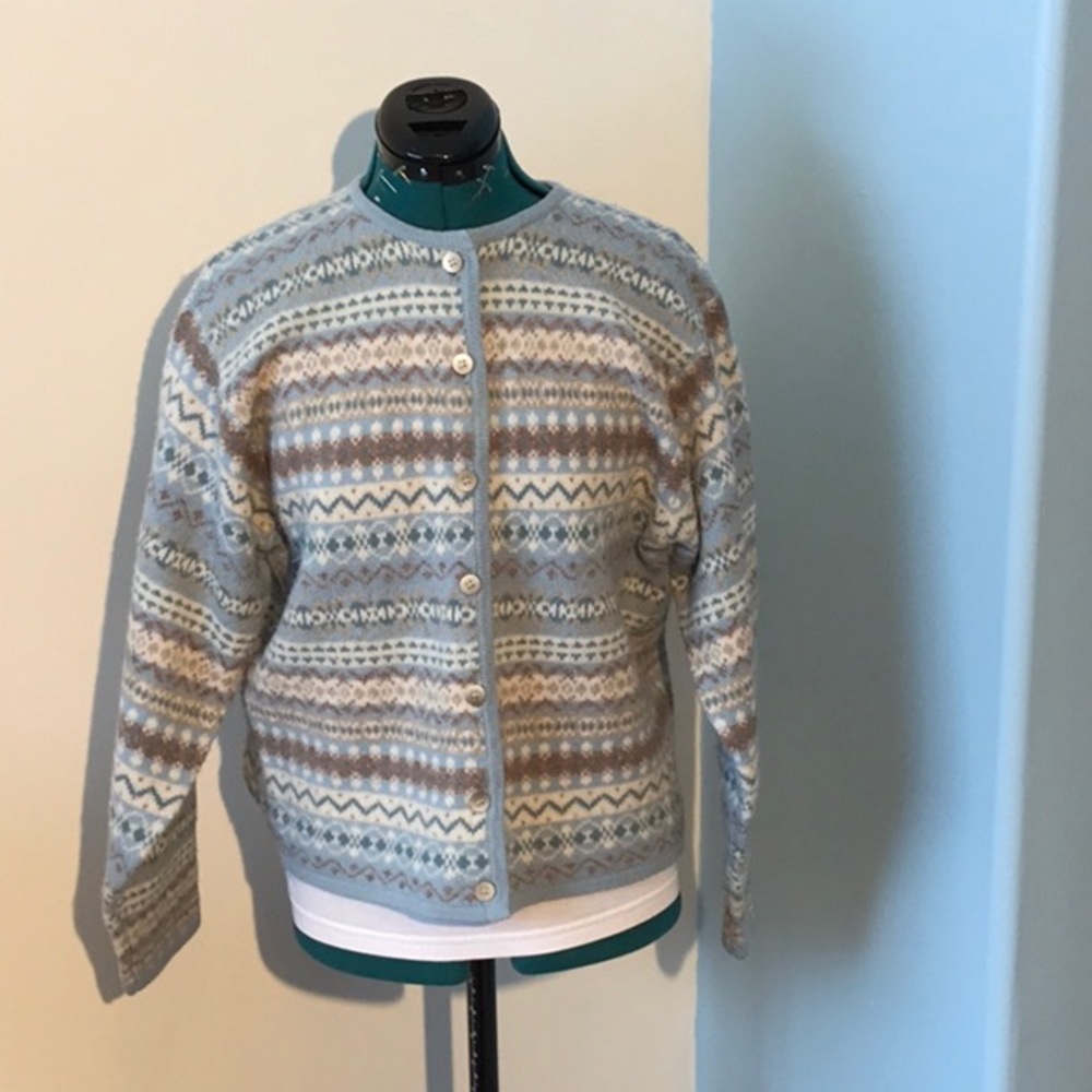 PENDELTON sweater “EUC” Sz. L blue/brown/beige